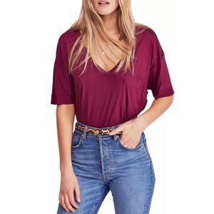 NWT Free People Ronnie T-shirt - Berry Bright